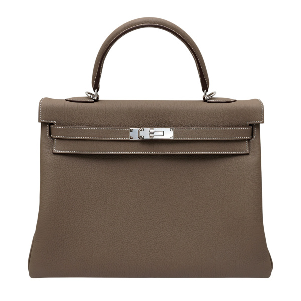 HERMES ブラウン　ケリー金具バレエシューズ保存袋付き エルメス レザー パンプス 36 1/2 レディース ブラウン ケリー