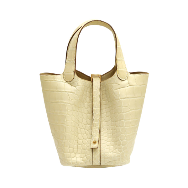 hermes picotinlockpm エルメス ピコタンロックPM アリゲーターマット ヴァニラ ゴールド金具 B刻印 バニラ 