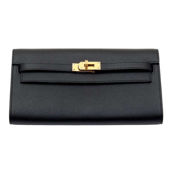 hermes kellylongtogo エルメス ケリーロングトゥーゴー エプソン ブラック ゴールド金具 K刻印 