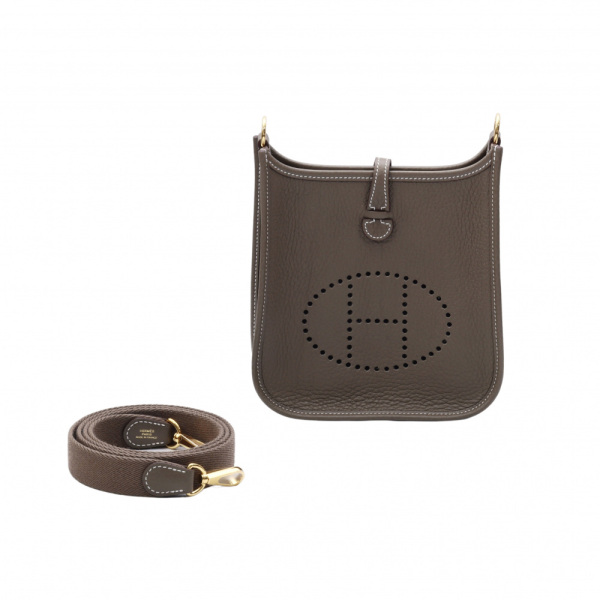 hermes evelynetpm エルメス エブリンアマゾンTPM トリヨンクレマンス エトゥープ イエローゴールド金具 K刻印 