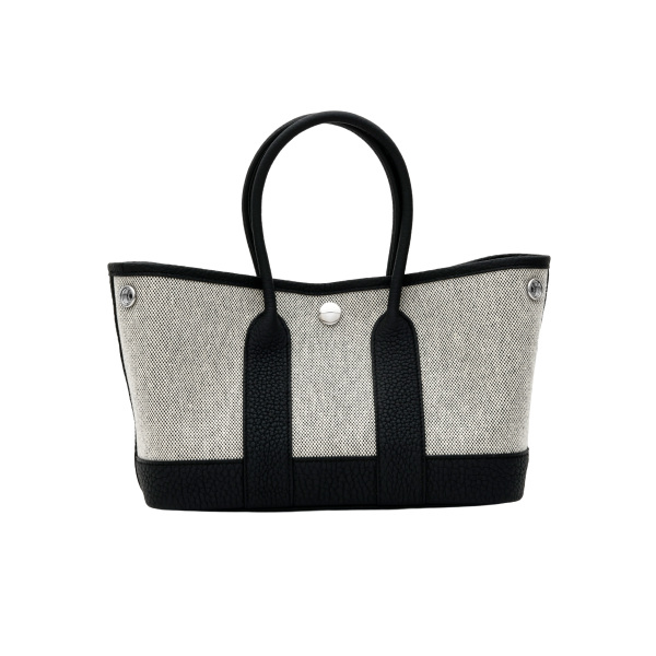 hermes neogarden Hermes Neo Garden 23 Toile Negonda black Ecru Silver hardware G stamp 