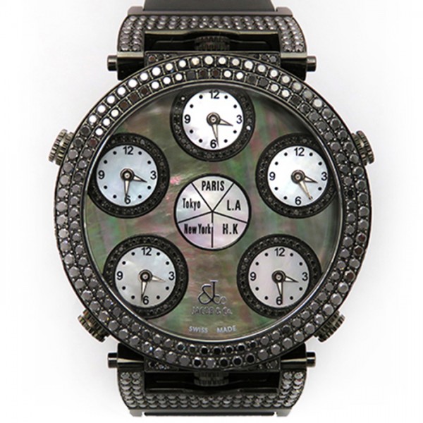 jacobco sixtimezone JACOB&CO Six time zone Bezel rug black diamond jc-lg3dcbd