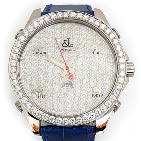 【新品SALE】Bling Bling five time zone 時計 JACOB&CO ジェイコブ ファイブタイムゾーン ダイヤベゼル