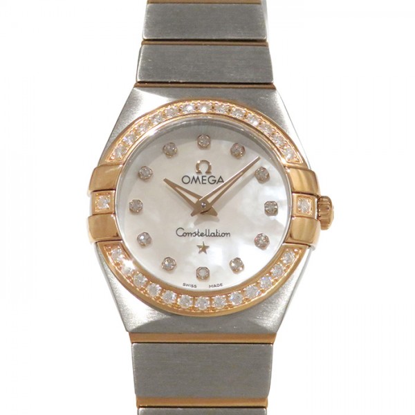 omega constellation オメガ コンステレーション ブラッシュクォーツ ベゼルダイヤ 123.25.24.60.55.001