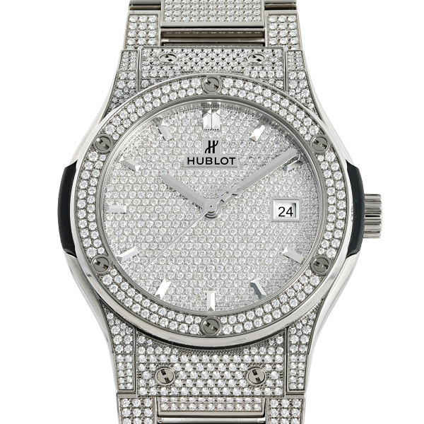 hublot classicfusion HUBLOT Classic fusion Titanium bracelet Full pave 542.nx.9010.nx.3704