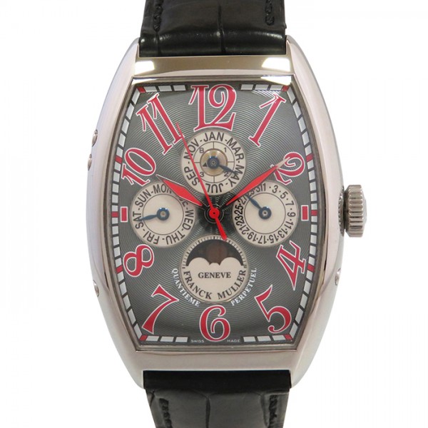 フランク・ミュラー FRANCK MULLER トノウカーベックス パーペチュアルカレンダー 6850QP グレー文字盤 中古 腕時計 メンズ