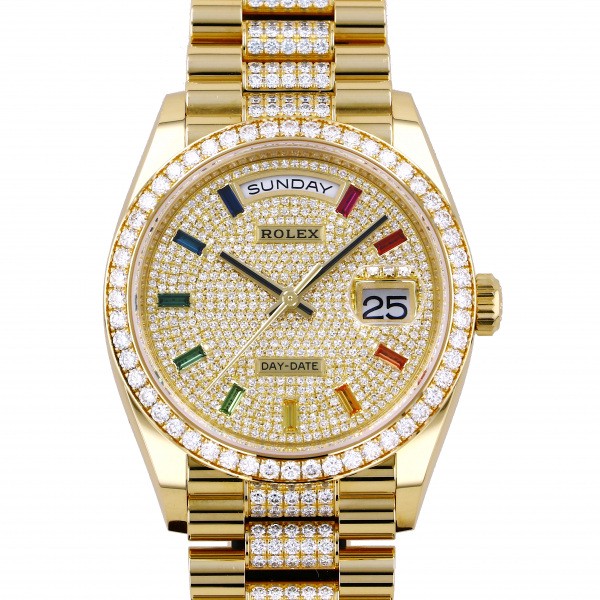 rolex daydate ロレックス デイデイト 36 レインボーインデックス パヴェダイヤ 128348rbr