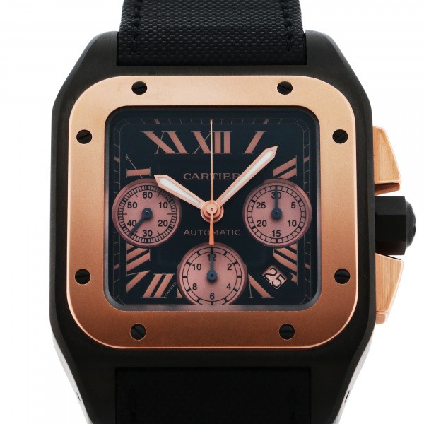 cartier santos カルティエ サントス 100 カーボン クロノグラフ w2020004