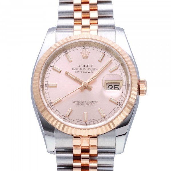 ロレックス ROLEX デイトジャスト 116231 ピンク文字盤 中古 腕時計 メンズ