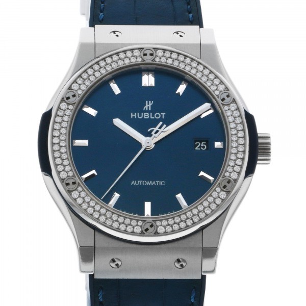 hublot classicfusion ウブロ クラシックフュージョン チタニウム ブルー ダイヤモンド 542.nx.7170.lr.1104