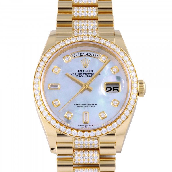 rolex daydate ロレックス デイデイト 白シェル ブレダイヤ 128348rbr