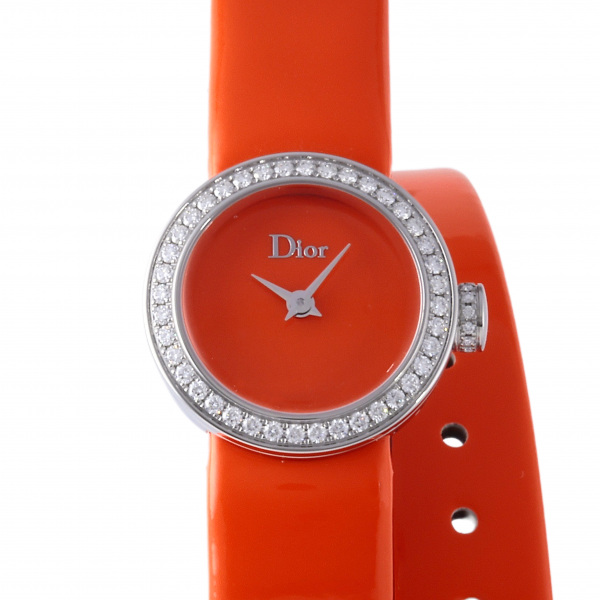 Dior ピンク文字盤 メッシュバンド 時計 クリスチャンディオール Christian Dior ラ ミニ ディ ドゥ