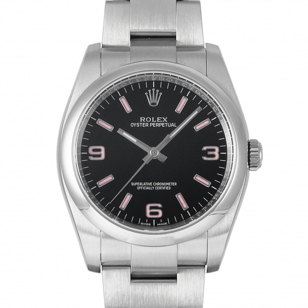ロレックス ROLEX オイスターパーペチュアル ピンクバー 116000 ブラック/369アラビア/ピンクバー文字盤 中古 腕時計 メンズ
