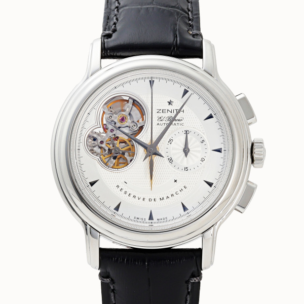 ゼニス ZENITH クロノマスター Tオープン 03.0240.4021./02.C495 シルバー文字盤 中古 腕時計 メンズ