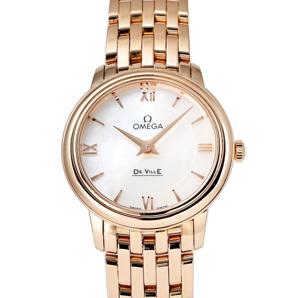 オメガ OMEGA デ・ヴィル プレステージ クォーツ 424.50.27.60.05.002 ホワイト文字盤 中古 腕時計 レディース