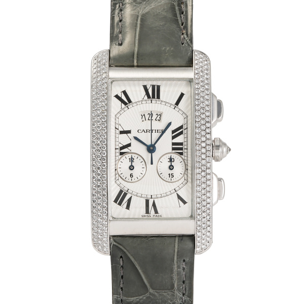カルティエ Cartier タンク アメリカン クロノリフレックス WB705951 シルバー/ローマ文字盤 中古 腕時計 メンズ