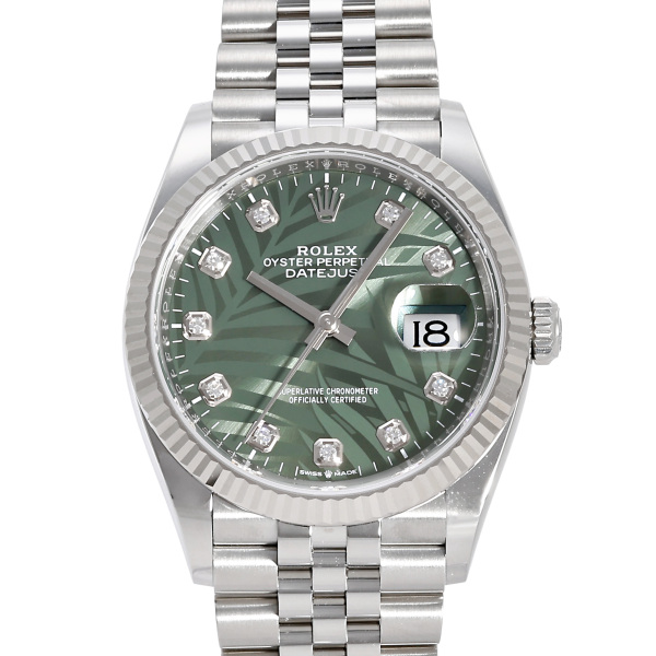 rolex datejust ロレックス デイトジャスト 36 オリーブグリーン ダイヤモンド入りパームモチーフ 126234g