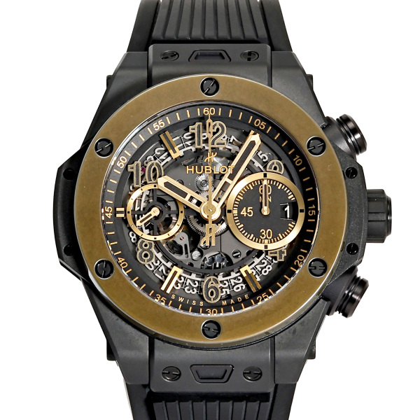 ウブロ HUBLOT ビッグバン ウニコ セラミックマジックゴールド 421.CM.1130.RX ブラック文字盤 中古 腕時計 メンズ