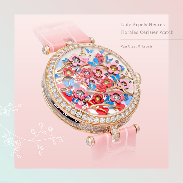 vancleefarpels ladyarpelsyulefloral ヴァンクリーフ&アーペル レディアーペルユールフローラル スリジエ ウォッチ vcarpbjm00
