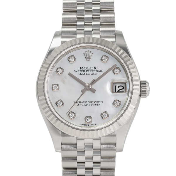 ロレックス ROLEX デイトジャスト 31 278274NG ホワイト/10PD文字盤 新品 腕時計 男女兼用