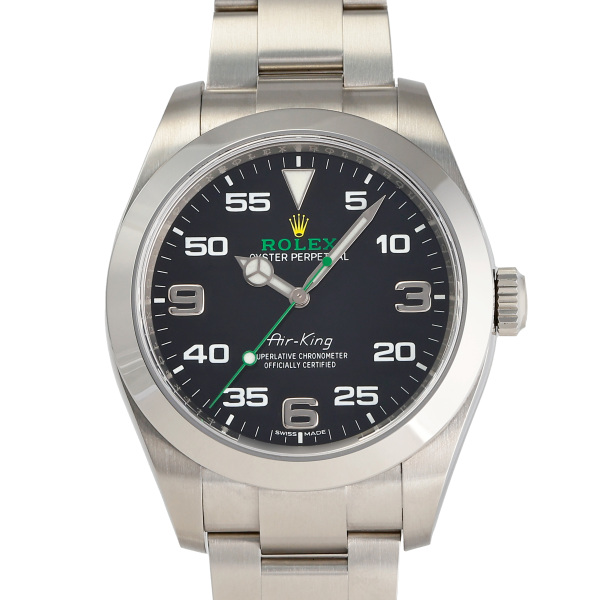 leon611　ROLEX 純正Men'sエアーキング  コマ2連 中古] ロレックス エアキング ターンドベゼル 114210.BLRMO