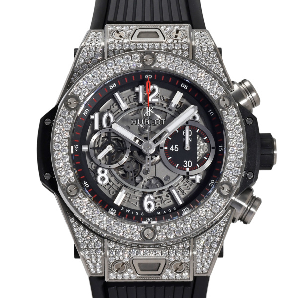 HUBLOT HUBLOT big Bang Unico Titanium Pave 411.NX.1170.RX.1704 Gray dial USED Watch mens
