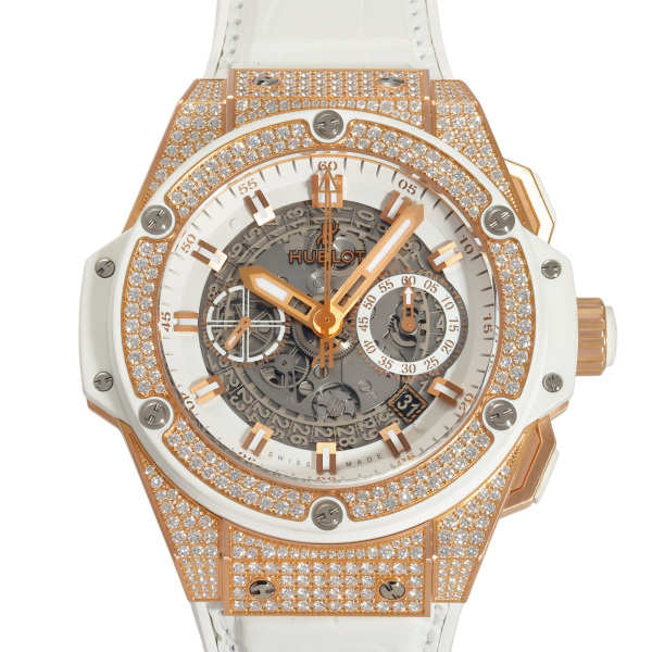 hublot kingpower ウブロ キングパワー ウニコ キングゴールド ホワイト パヴェ 701.oe.0128.gr.1704