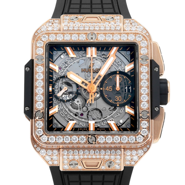 hublot squarebangunico HUBLOT Square Banunico King Gold Pave 821.ox.0180.rx.1604