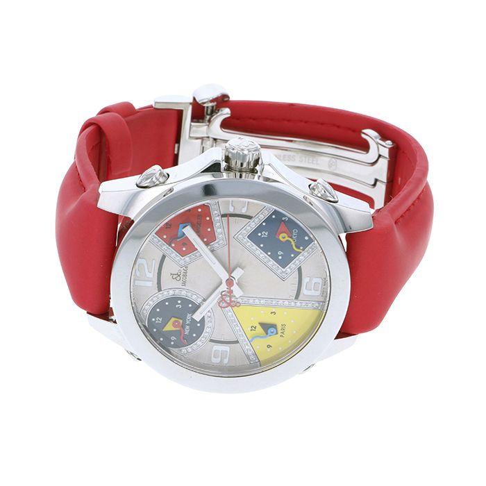 新品] ジェイコブ ファイブタイムゾーン JCM57DAグレー ダイヤモンド