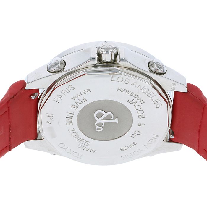 新品] ジェイコブ ファイブタイムゾーン JCM57DAグレー ダイヤモンド