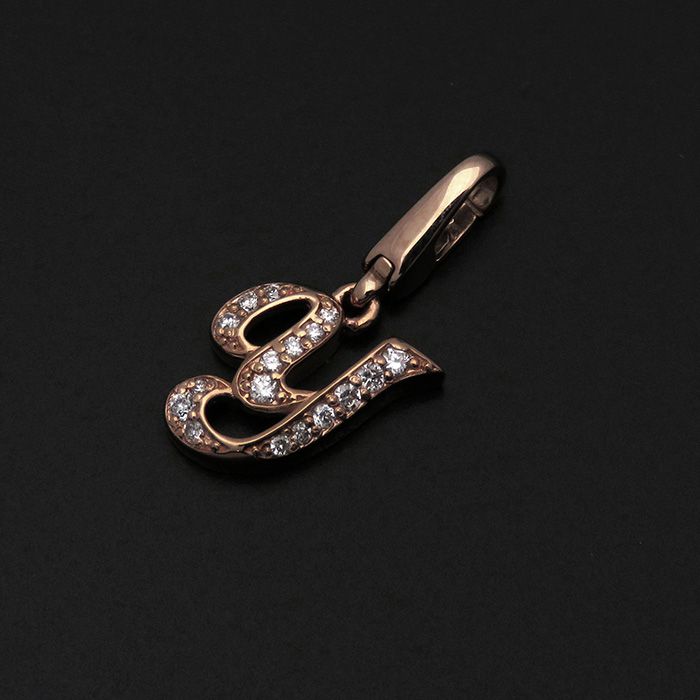 ユキザキ☆アルファプティ　K18WG 天然ダイヤ Rモチーフ　イニシャルチャーム ユキザキ☆アルファプティK18WG 天然ダイヤ Rモチーフイニシャルチャーム