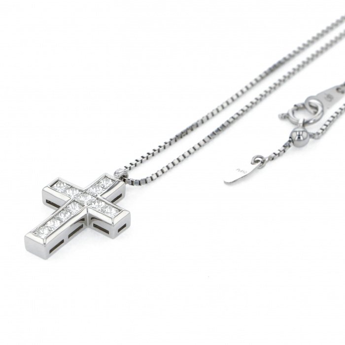 正規品 ゆきざき リッチクロス ネックレス ペンダント ユキザキ k18 YG 新品] ユキザキ リッチクロス プラチナ ネックレス 1.0ct