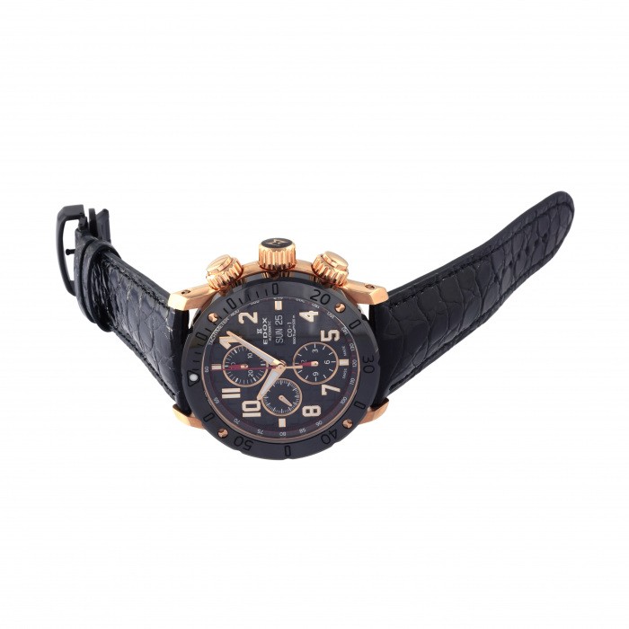 新品] エドックス クロノオフショア1 0112237RNBR8ブラック ステンレス