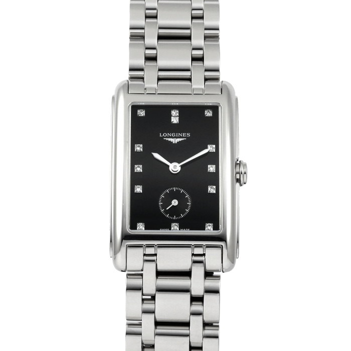 大幅値下　LONGINES ドルチェヴィータメンズ ブラック文字盤 スモセコ ロンジン ドルチェヴィータ 自動巻、ステンレススティール、シルバー