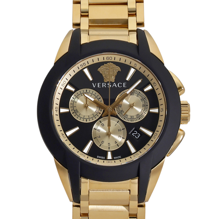【最終値下げ】VERSACE クロノグラフ ブラック/シルバー VERSACE ヴェルサーチ ヴェルサーチェ キャラクター・クロノ