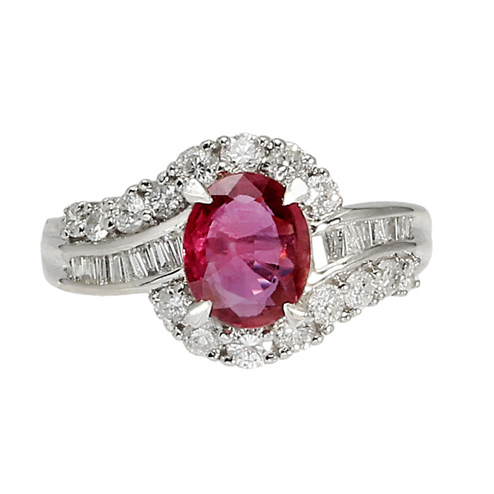 プラチナ850 ルビー ダイヤモンド リング J201482 | ユキザキセレクト