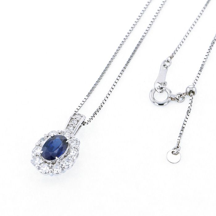 サファイア　ダイヤ　ネックレス プラチナ サファイア ダイヤモンド ネックレス J207577 | ユキザキ