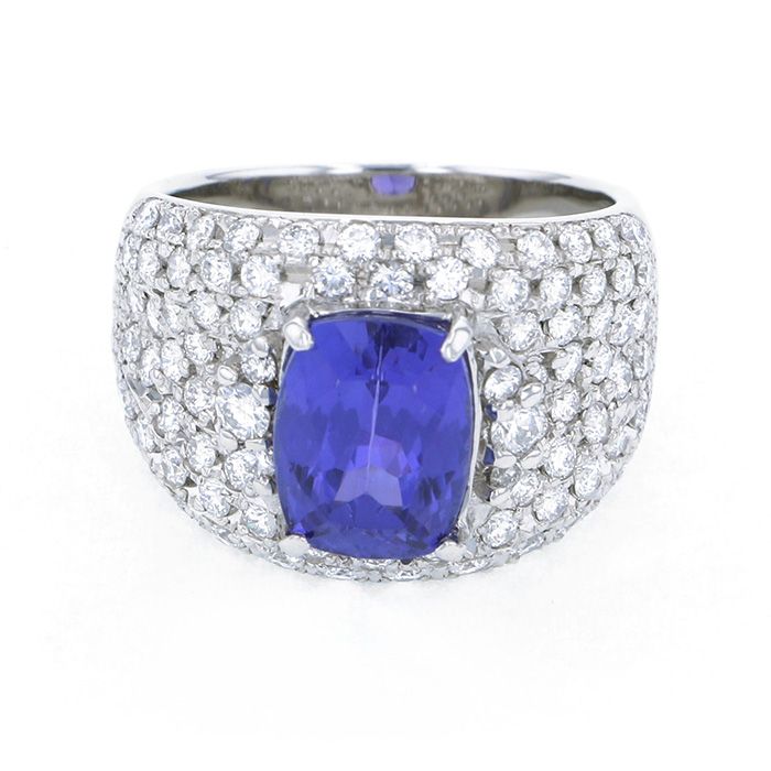 プラチナ900 タンザナイト ダイヤモンド リング J211195 | ユキザキ