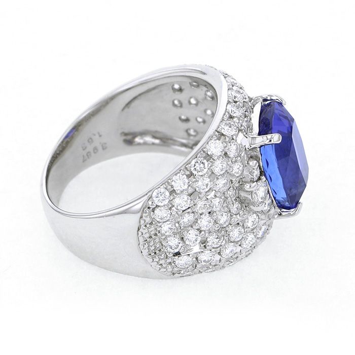 プラチナ900 タンザナイト ダイヤモンド リング J211195 | ユキザキ