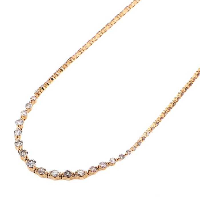 k18 ダイヤモンド ネックレス　ピンクゴールド ジュエリーツツミ K18ピンクゴールドダイヤモンドネックレス