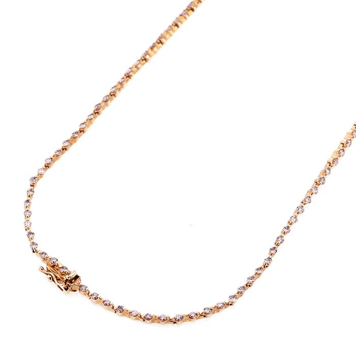 k18 ダイヤモンド ネックレス　ピンクゴールド ジュエリーツツミ K18ピンクゴールドダイヤモンドネックレス