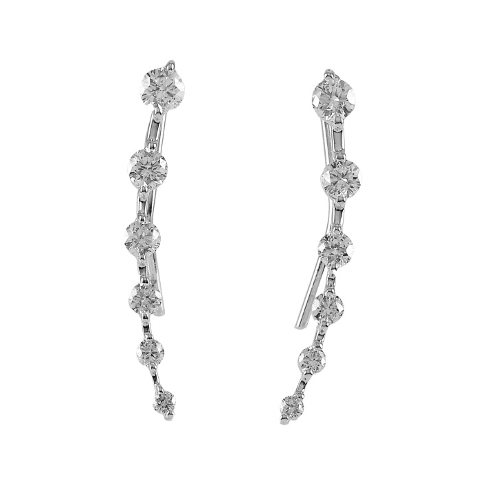 K18ホワイトゴールド ダイヤモンド ピアス J217242 | ユキザキセレクト