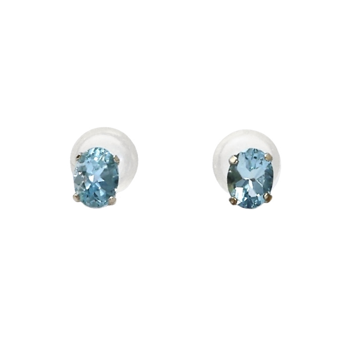 K18ホワイトゴールド アクアマリン ピアス J226662 | ユキザキセレクト