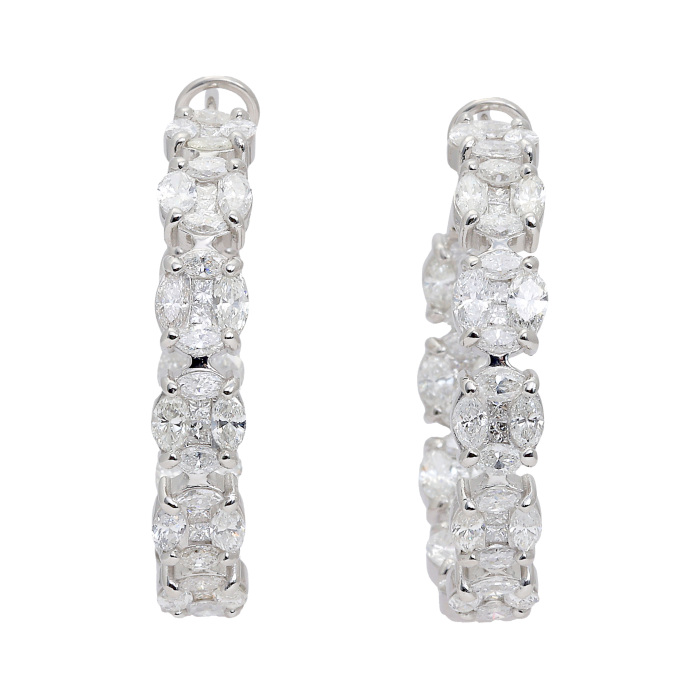 K18ホワイトゴールド ダイヤモンド ピアス J228495 | ユキザキセレクト