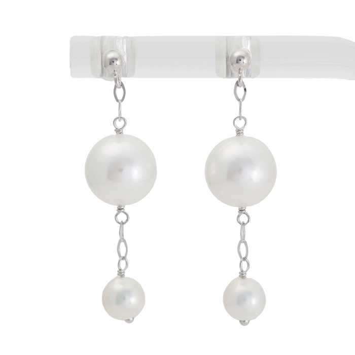 K18ホワイトゴールド アコヤパール パール ピアス J230052 | ユキザキ