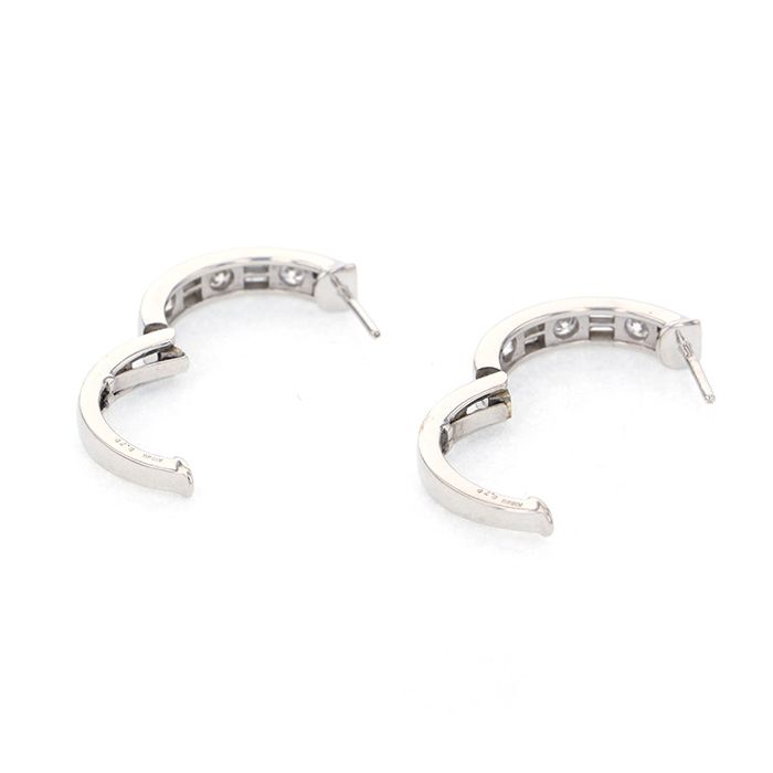 K18ホワイトゴールド ダイヤモンド ピアス J230509 | ユキザキセレクト