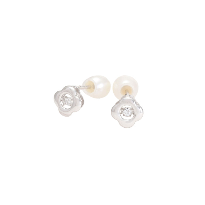 K18ホワイトゴールド ダイヤモンド ピアス J238427 | ユキザキセレクト