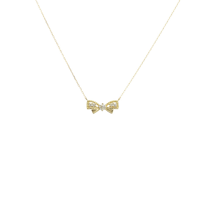 k18 YG ダイヤモンドネックレス K18YG ダイヤモンド ネックレス＜ “Wish upon a star®” カード