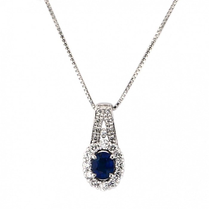 プラチナ サファイア ダイヤモンド ネックレス J291524 | ユキザキ