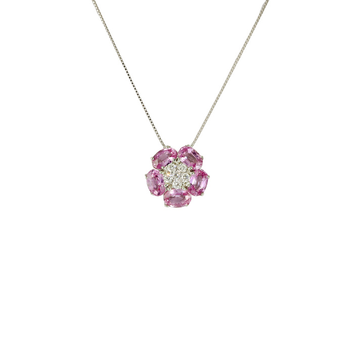 PT900 PT850 サファイア ダイヤモンド ネックレス J291585 | ユキザキ